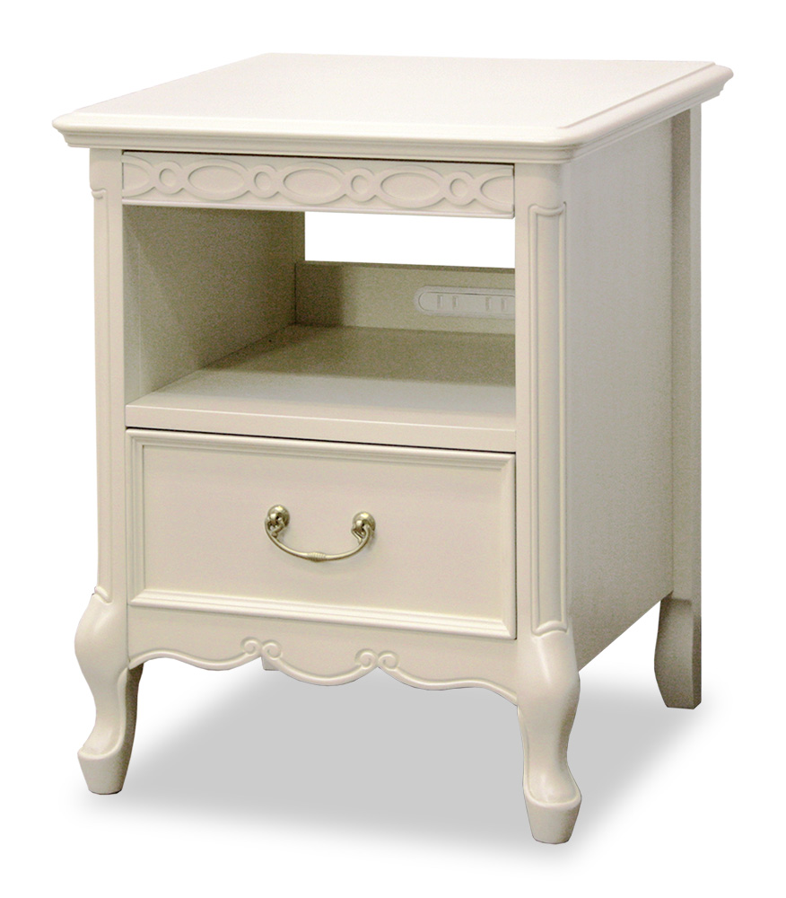 値下げ東海家具 リモージュ ナイトテーブル ホワイト 猫脚 クラシカル
