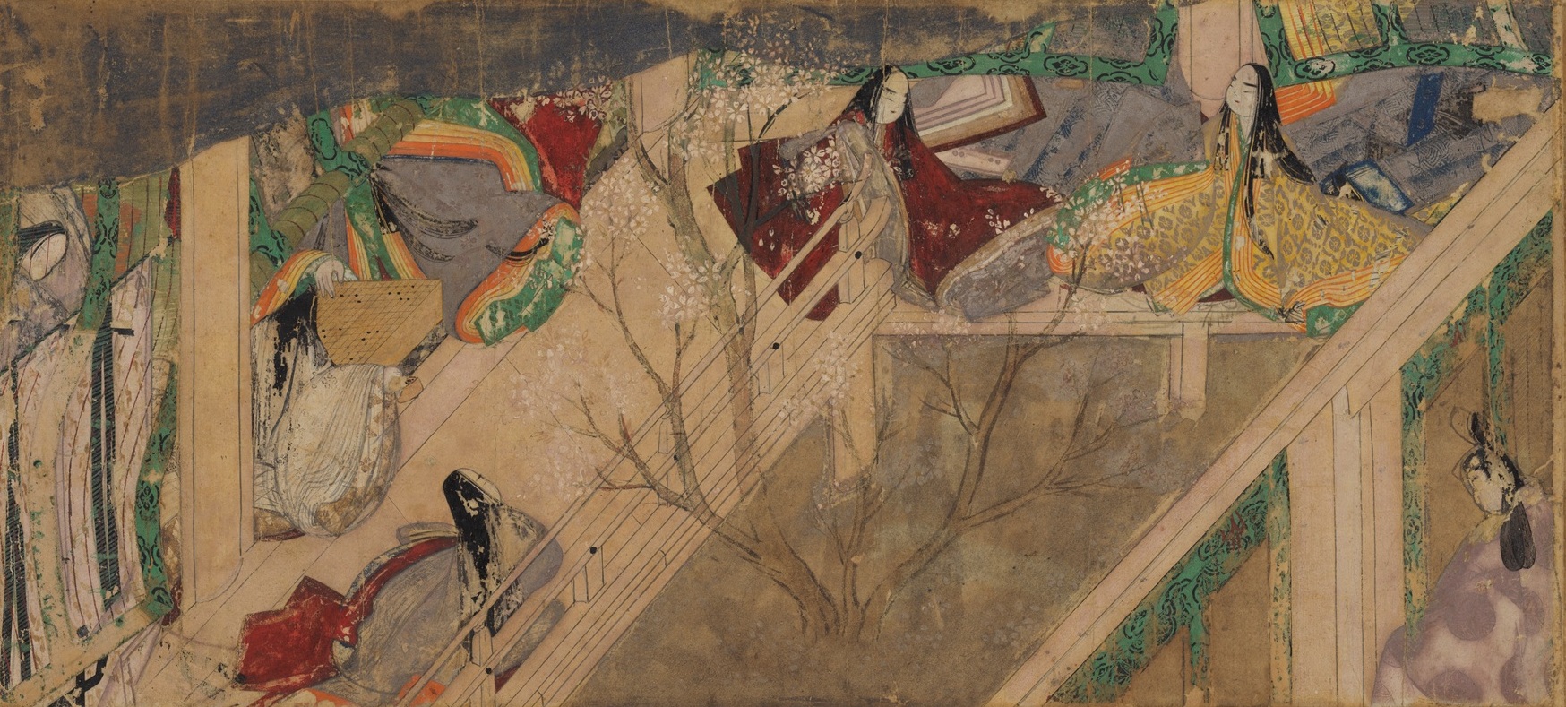 国宝「源氏物語絵巻 竹河（二） 絵」 平安時代・12世紀 徳川美術館蔵