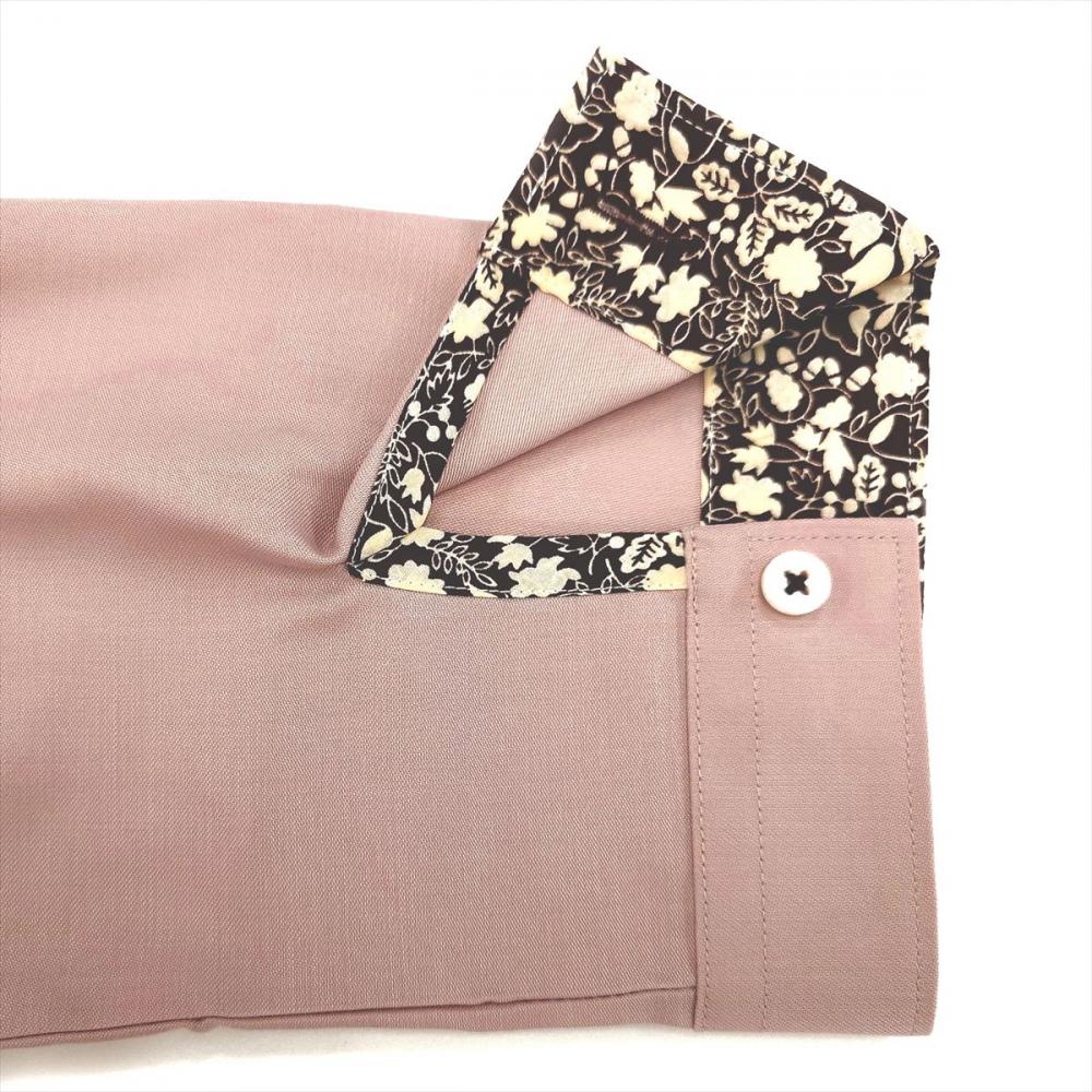 ワイド 七分袖 形態安定 レディースシャツ(S スモーキーピンク): 東京