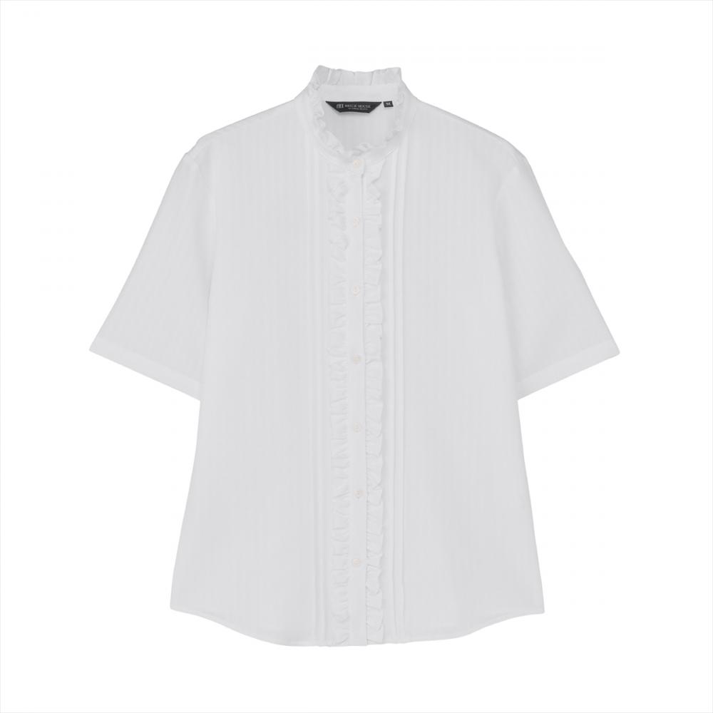 デザイン】 COFREX 前立ミニフリル 五分袖 レディースシャツ(S