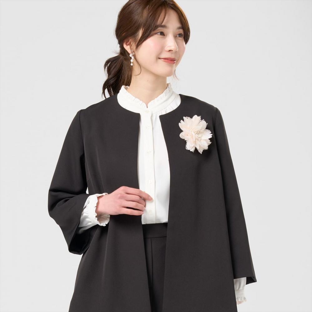 Aラインジャケット ダブルクロス素材 セットアップ可能 レディース(M