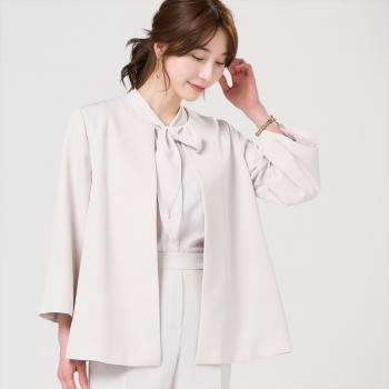 Aラインジャケット ダブルクロス素材 セットアップ可能 レディース(M