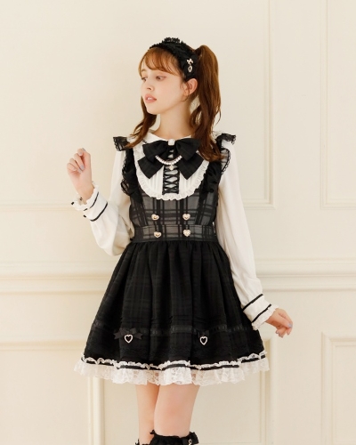 シアーチェックエプロンフリルワンピース ｜ LIZ LISA（リズリサ）公式