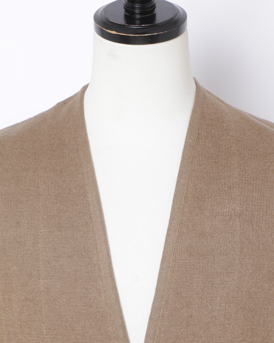 リネンコットン ノーカラーニットジャケット｜LARDINI（ラルディーニ