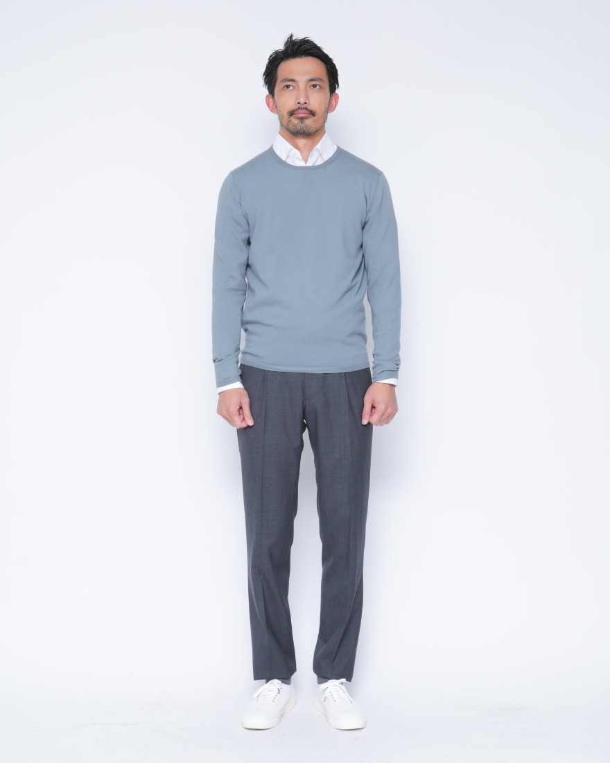 27Gコットン クルーネックロングスリーブニット｜Cruciani