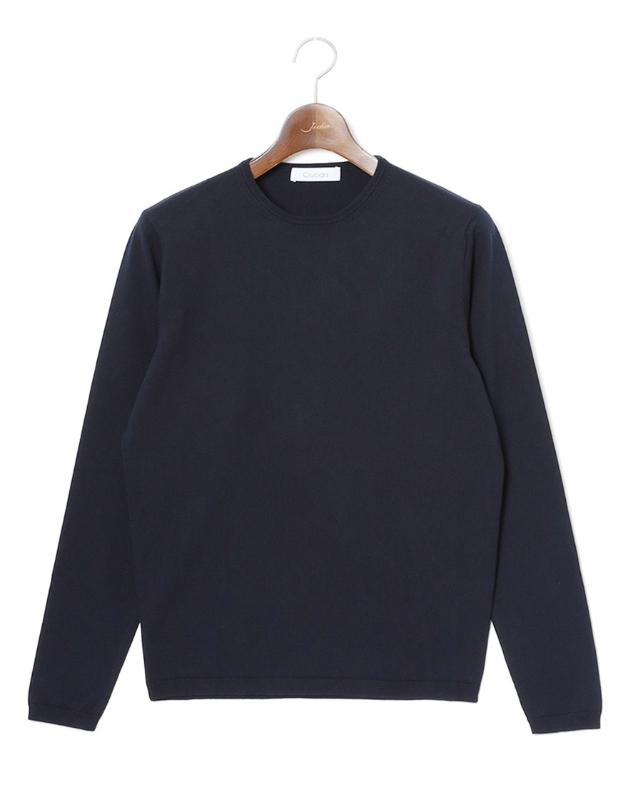 27G コットン 長袖クルーネックニット｜Cruciani（クルチアーニ