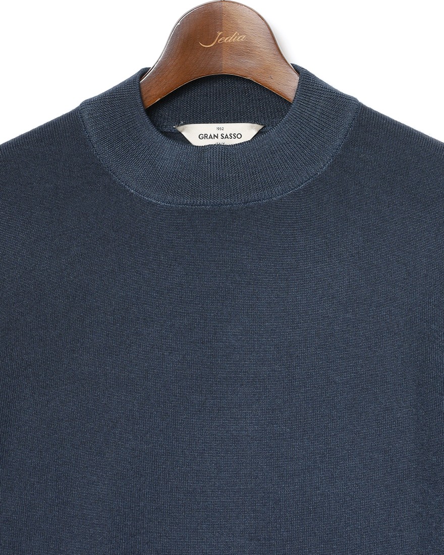 12Gガーメントダイ メリノウール モックネックニット｜GRAN SASSO