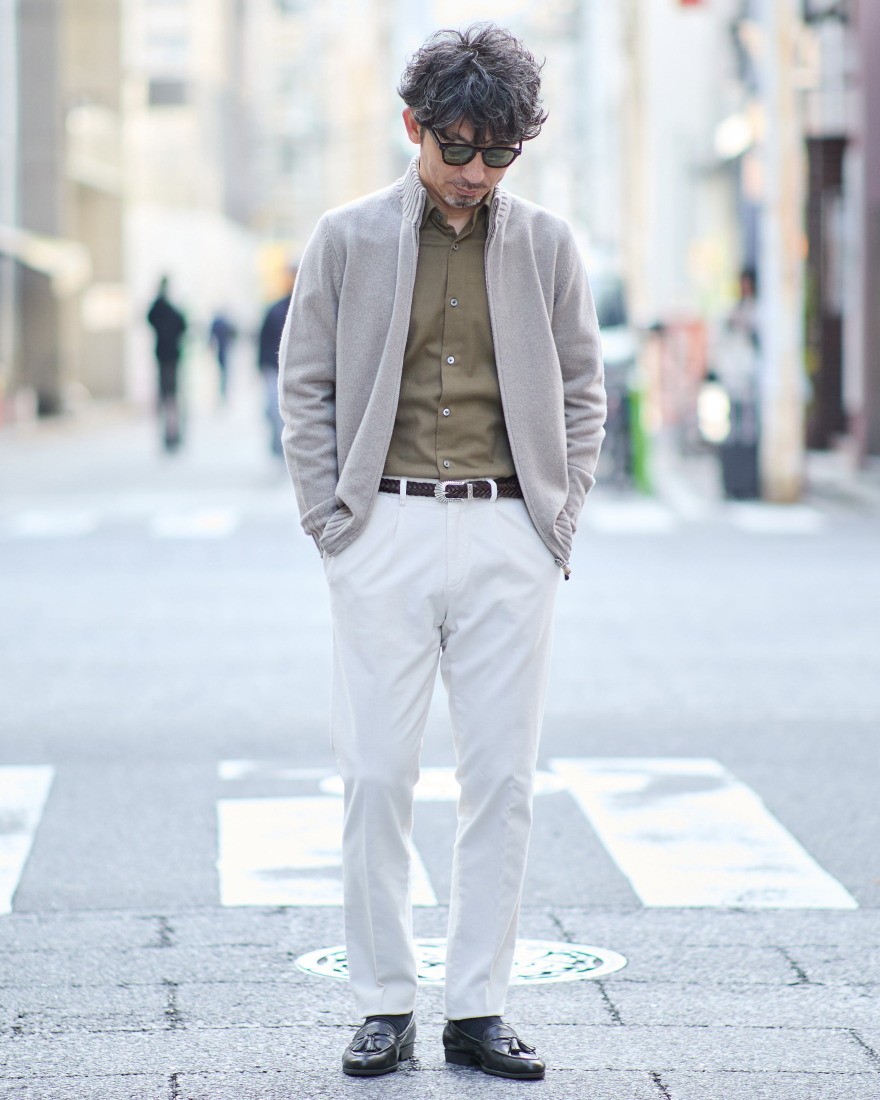 7G カシミヤ混ウール フルジップニット｜FILIPPO DE LAURENTIIS