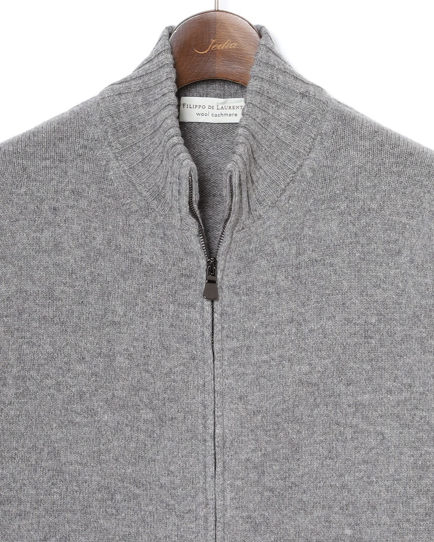 7G カシミヤ混ウール フルジップニット｜FILIPPO DE LAURENTIIS