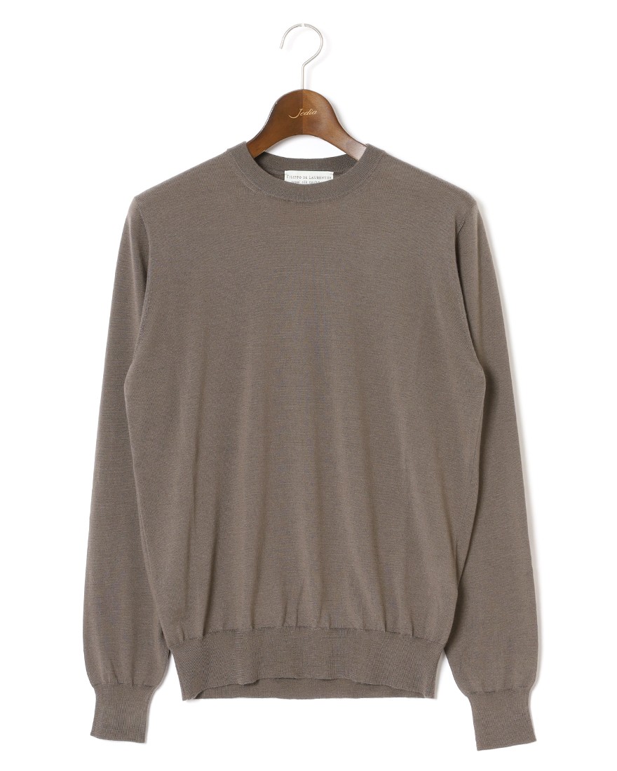 18G ウールシルクカシミヤ クルーネックニット｜FILIPPO DE LAURENTIIS