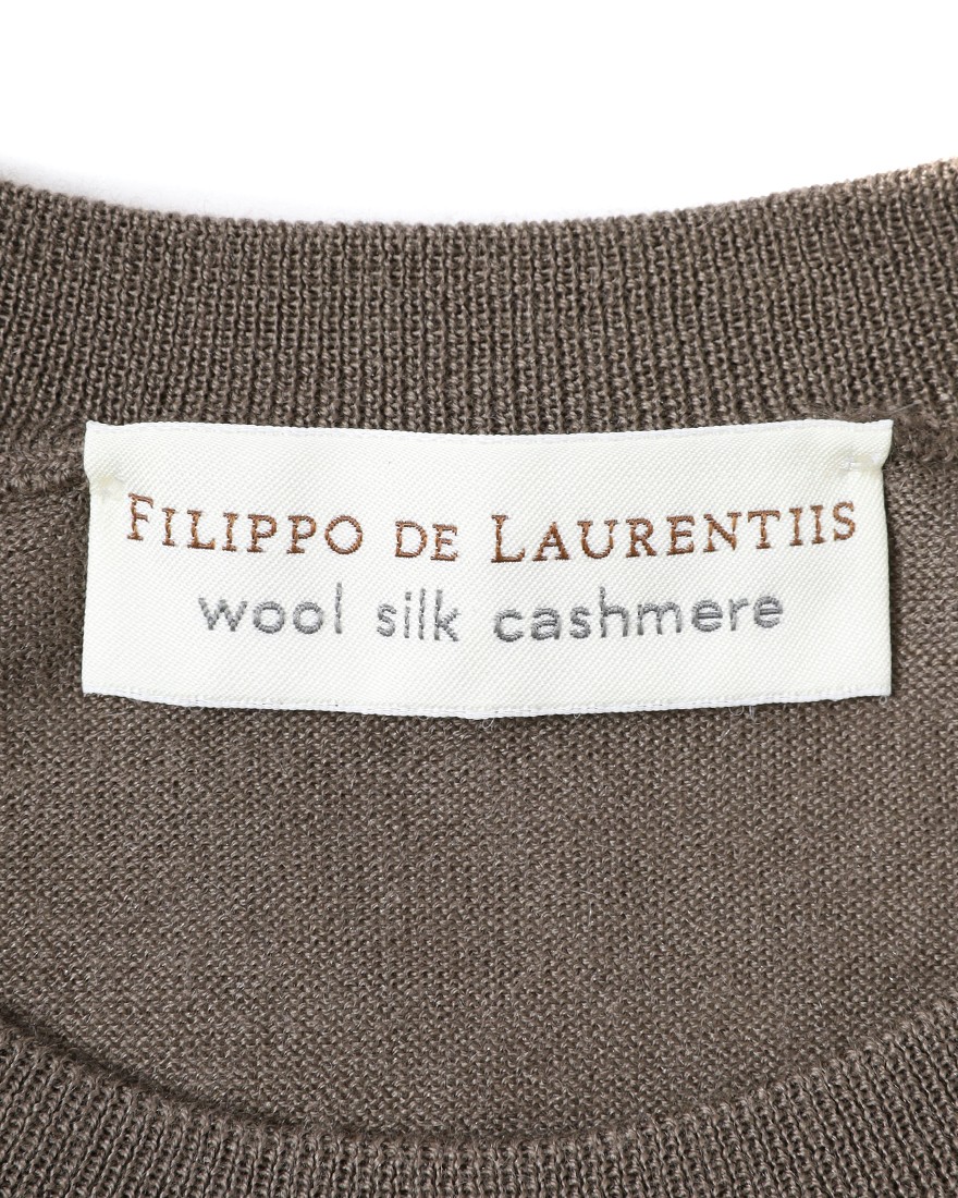 18G ウールシルクカシミヤ クルーネックニット｜FILIPPO DE LAURENTIIS