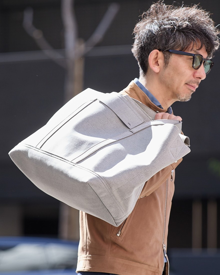 マイクロファイバースエード ビッグ フラップトートバッグ【MACTO-TO