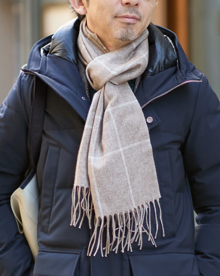 ウインドウペーン シルクカシミヤ ストール｜PIACENZA（ピアチェンツァ