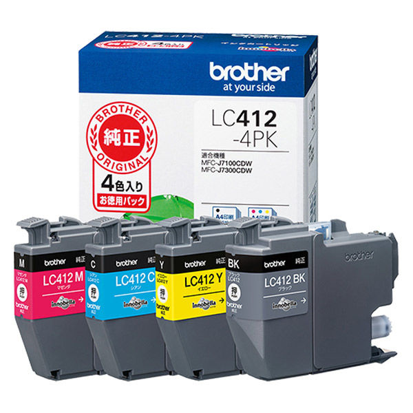 ブラザー 純正インクカートリッジ LC412-4PK お徳用4色パック - トナー