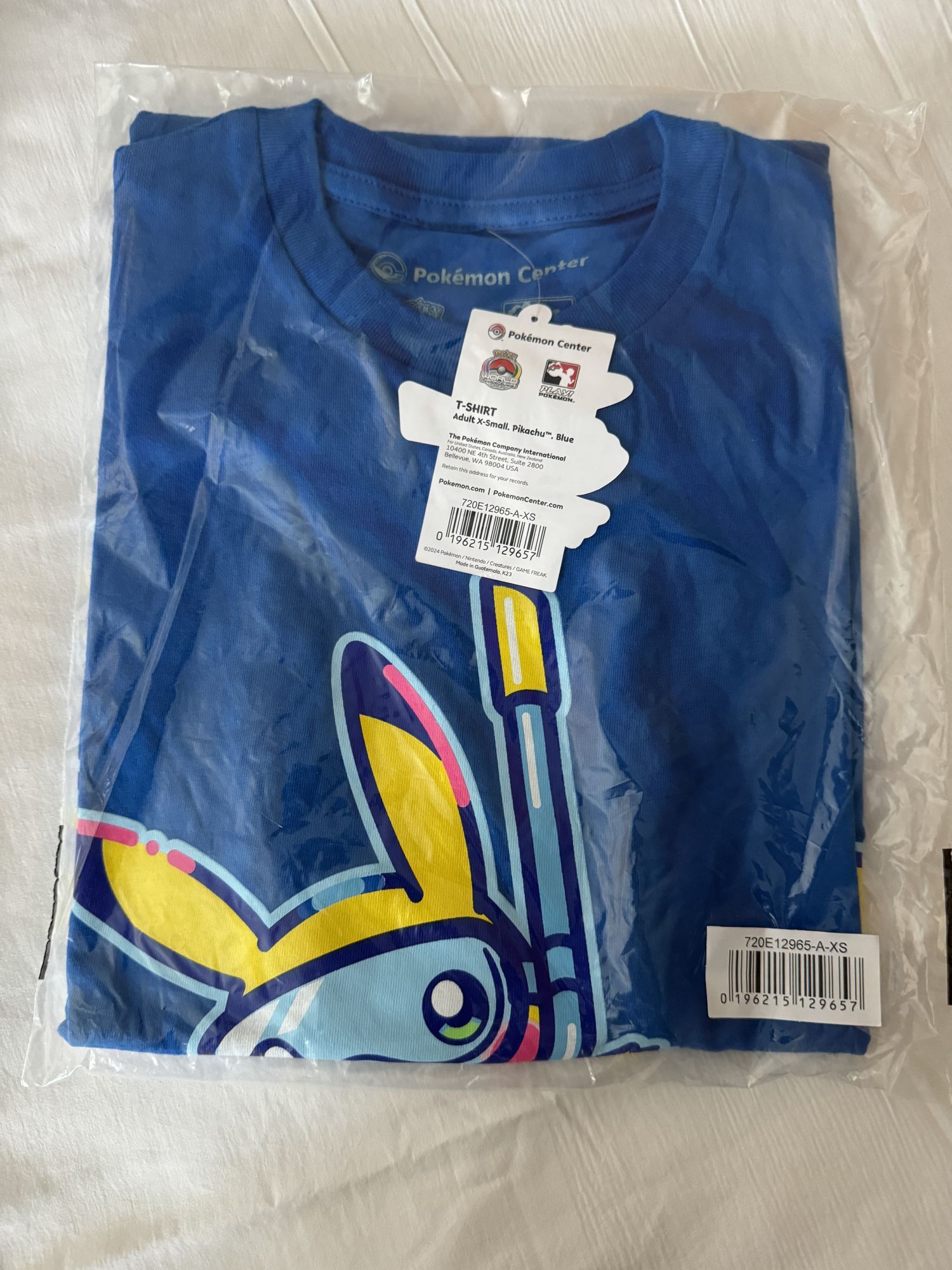 WCS2024 ホノルル Tシャツ ピカチュウ青（XS）【2号店でも販売中