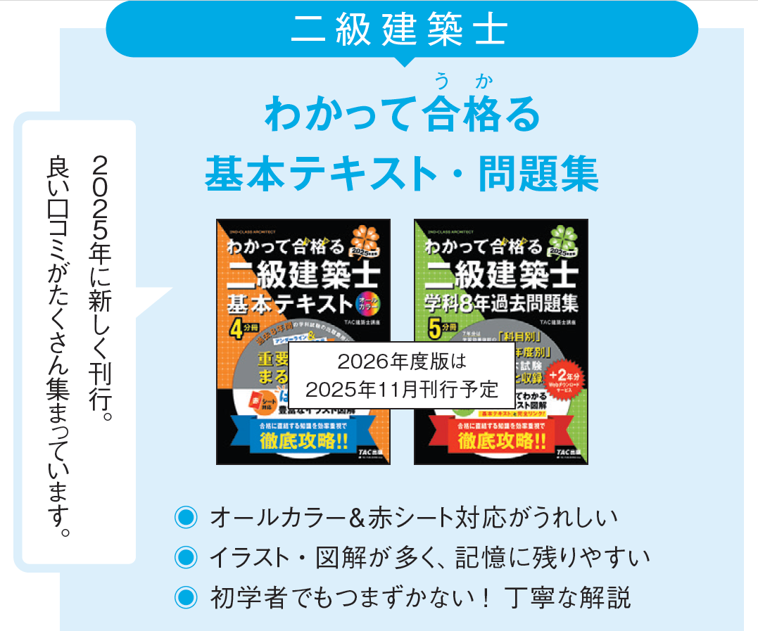 建築士｜オリジナル教材（学科対策）｜資格の学校TAC[タック]