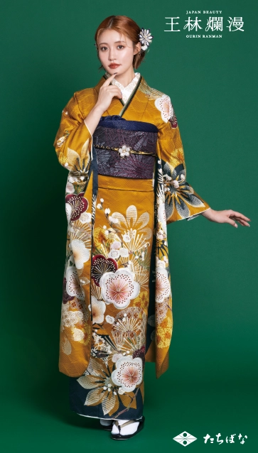 王林爛漫”の振袖-金茶色｜成人記念の新作振袖ご紹介 OR-