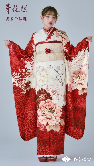 吉木千沙都×華徒然-赤|ハタチ記念の新作振袖ご紹介 HT-