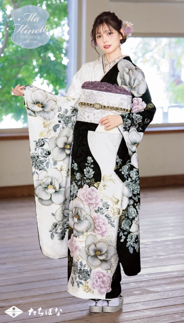 Ma Minette×村上愛花の振袖-白黒|ハタチ記念の新作振袖ご紹介