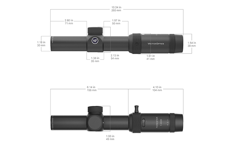 Scope FORESTER JR Victoptics 1-4x24 SFP [Vector Optics] | Taiwangun