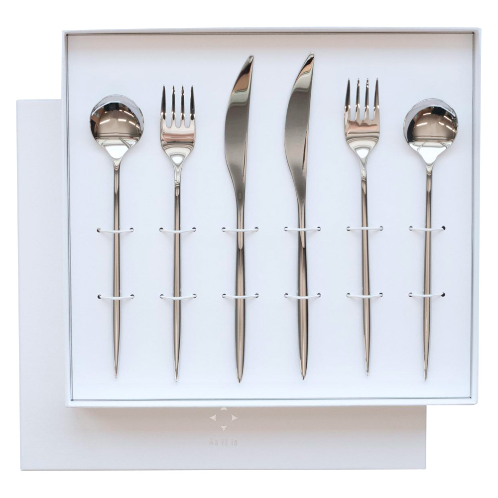 SUGATA 6本セット Silver（ナイフ・フォークLarge・スプーンLarge 各2