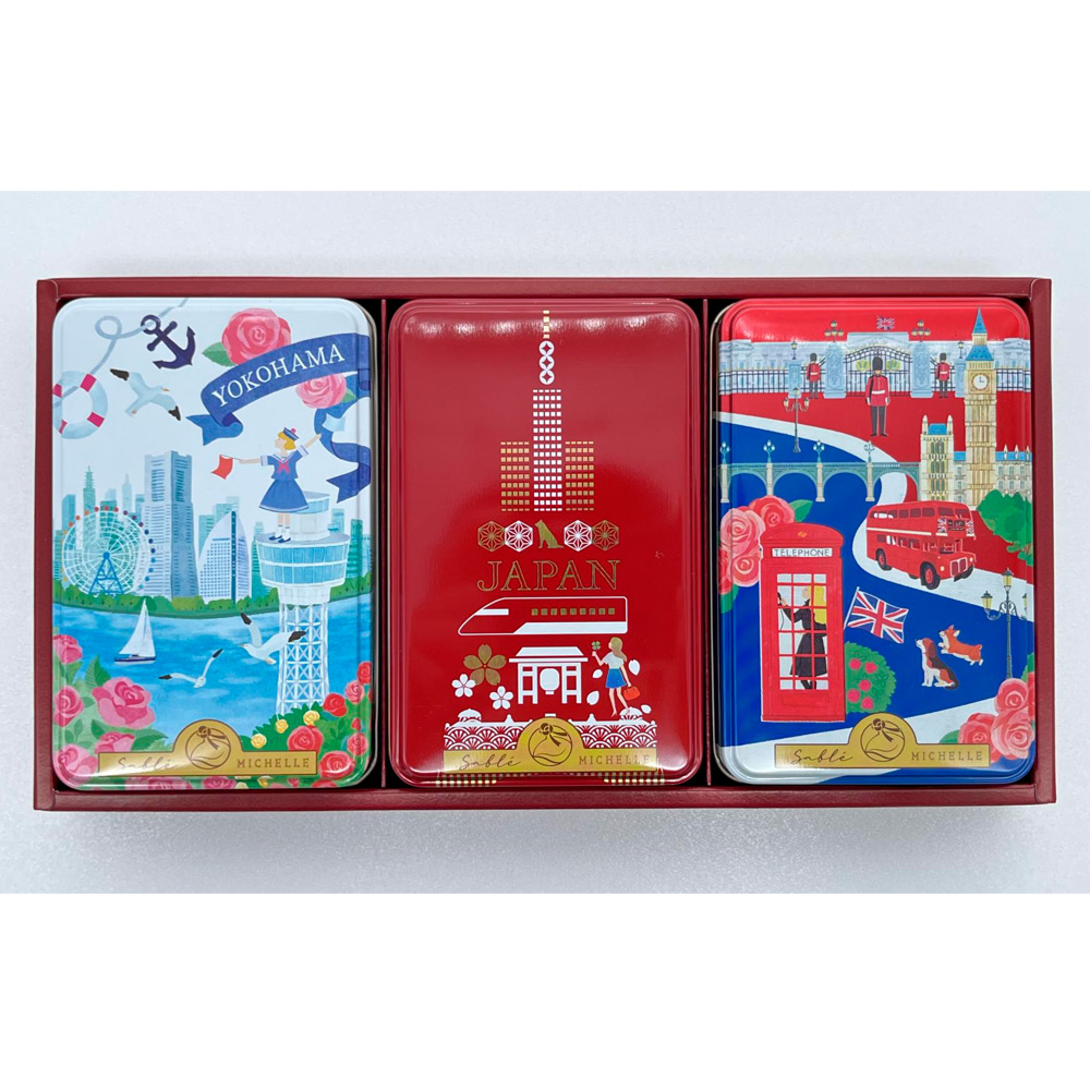 ヴォヤージュサブレ3缶入＜YOKOHAMA缶・日本缶・ロンドン缶＞ | 商品