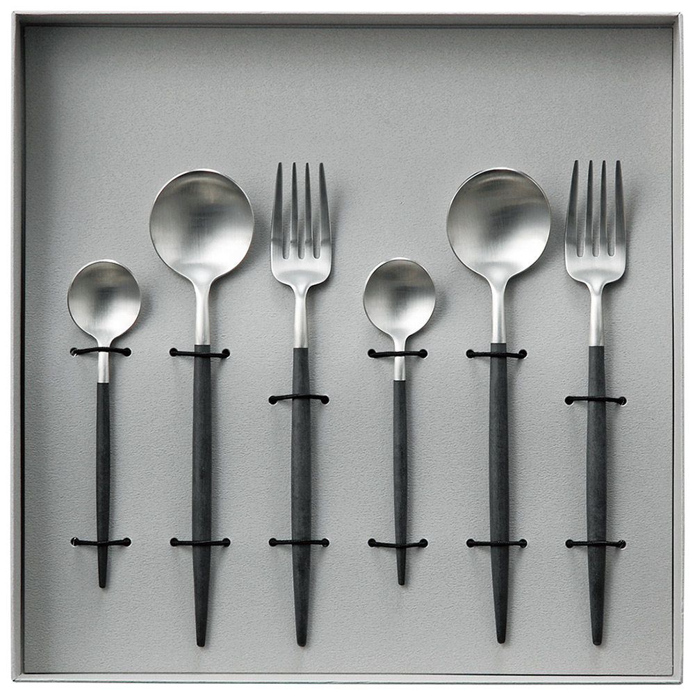 クチポール〉ゴアブラック×シルバー デザート＋ティースプーン6本