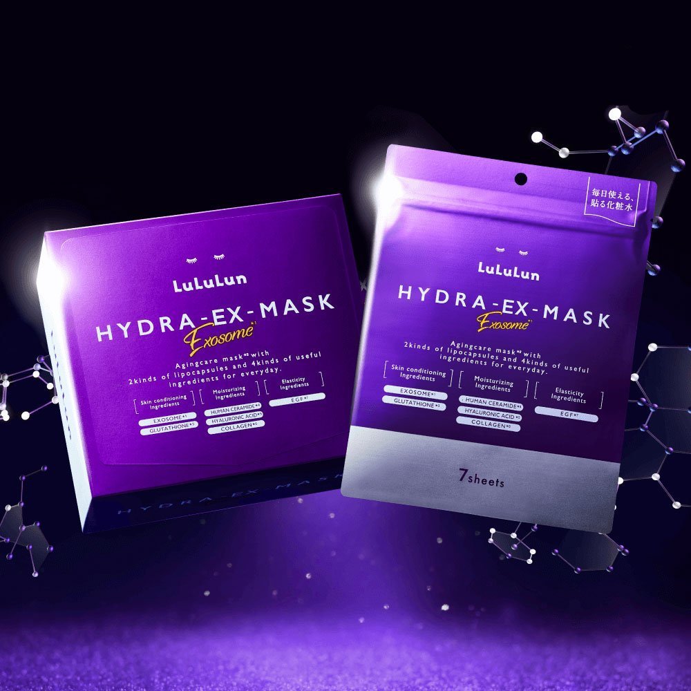 LULULUN Face Mask Hydra EX Mask Exosome Ageing Skin 28 Sheets