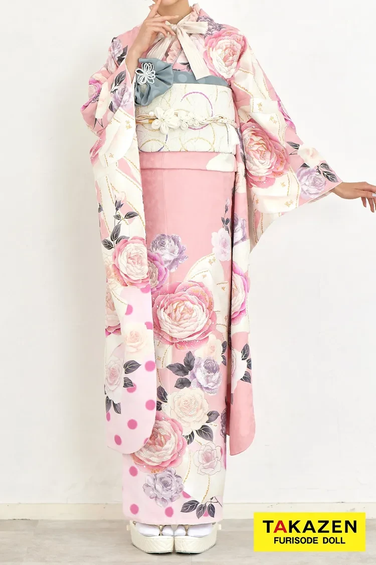 キュートガーリー 淡色ピンク バラ柄 写真映え ゆるふわ 可愛い