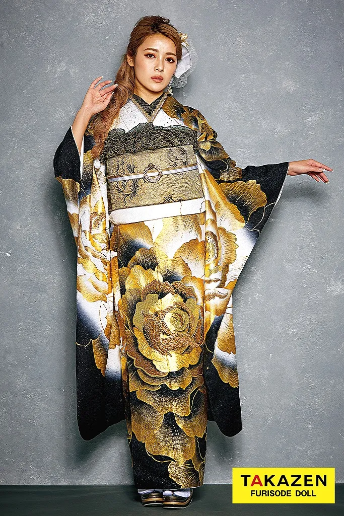 モード系 黒/白/金(ゴールド) 薔薇柄 派手 1番目立つ 大人っぽい