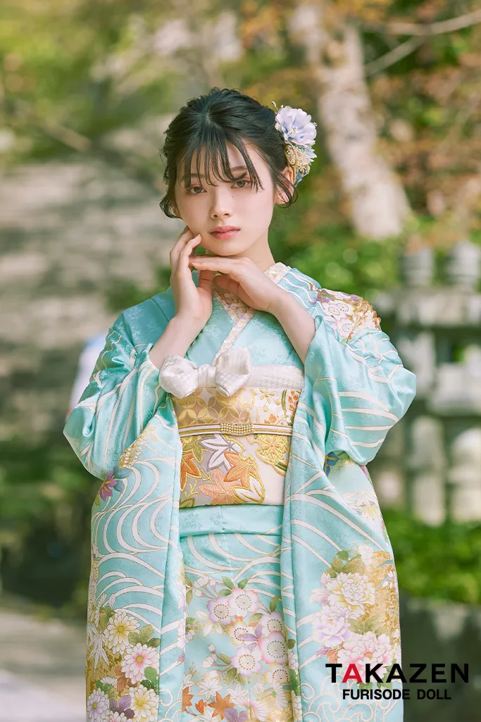 プレミアム古典 水色 最高級手描友禅/吉澤織物 上品 清楚 綺麗 上質 南