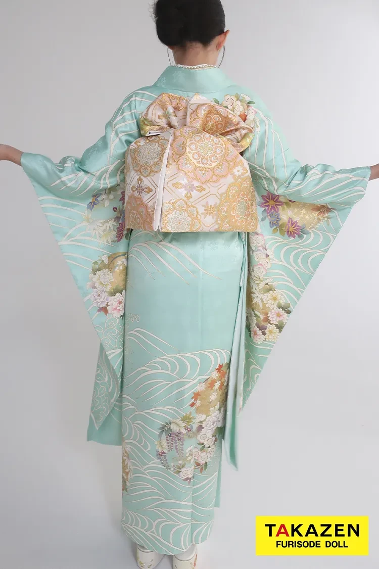 プレミアム古典 吉澤織物/最高級金彩手描友禅 水色 さわやか 綺麗 透明