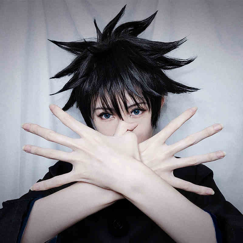 呪術廻戦 伏黒恵 風 コスプレウィッグ かつら cosplay wig 耐熱