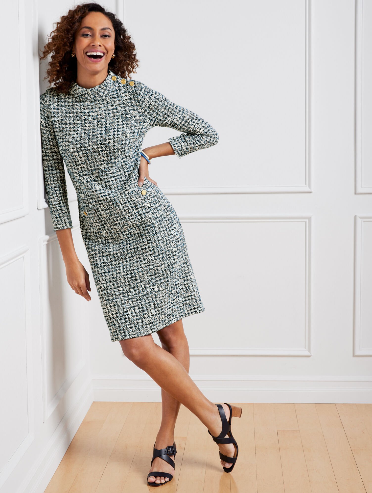 ワンピース the toe Leopold Tweed Dress S Leopold Tweed Dress – THE TOÉ