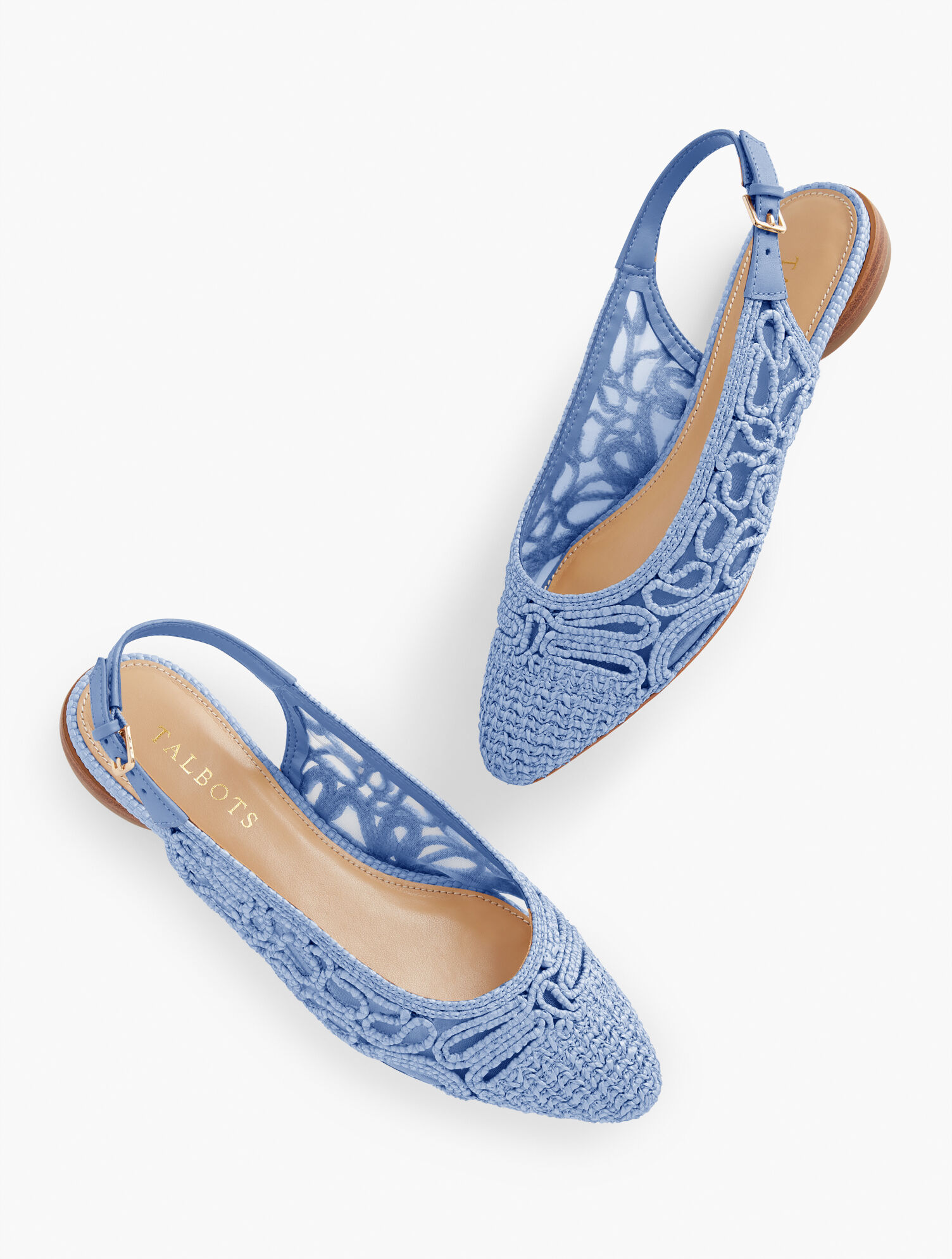 Edna Raffia Crochet Slingback Flats | Talbots