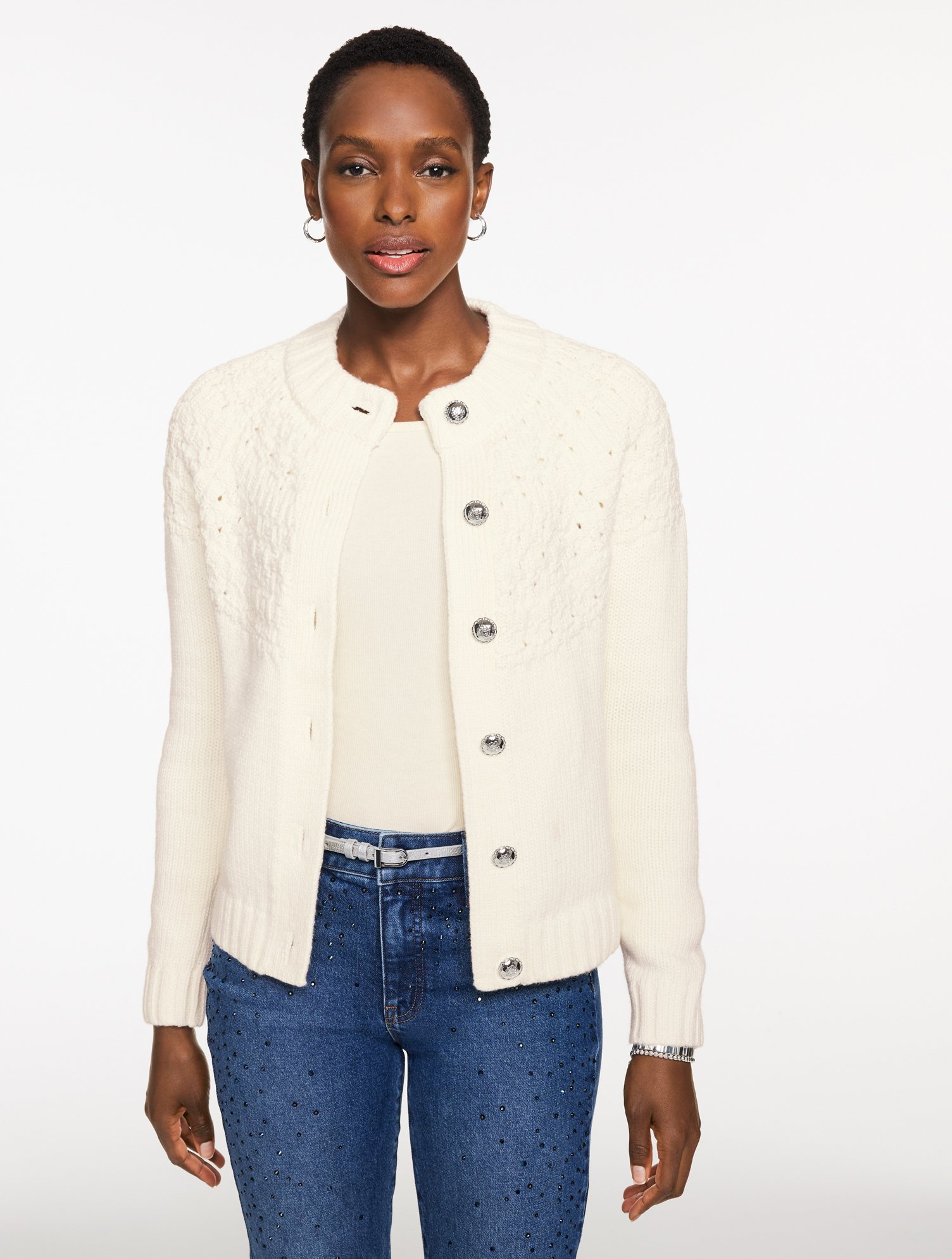 Metallic Charming Cardigan | Talbots