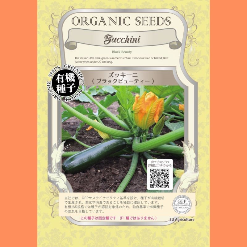 有機種子】ズッキーニ ブラックビューティー【大袋2dl】Zucchini