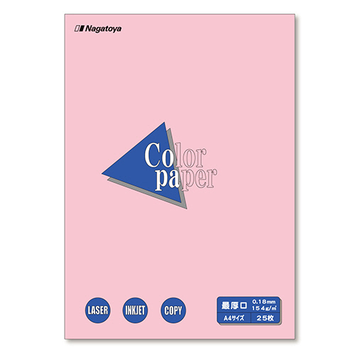 たのめーる】長門屋商店 Color Paper A4 最厚口 さくら ナ-3519 1冊(25