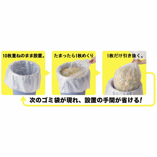 たのめーる】クラフトマン ポリ袋inポリ袋 10枚重ねのボックス型ゴミ袋
