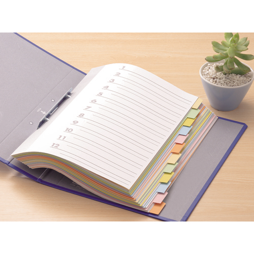 たのめーる】TANOSEE 見出しカード A4タテ 2穴 6色6山+扉紙 1パック(10