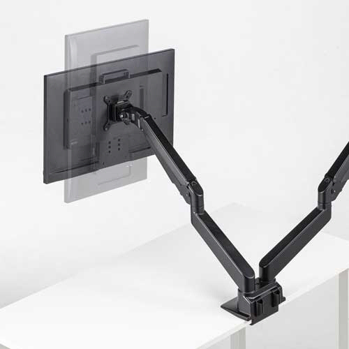 たのめーる】サンワサプライ 水平垂直多関節液晶モニター 2面 ブラック