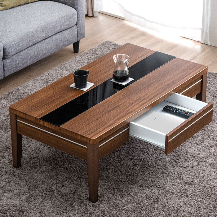 幅110］センターテーブル 収納付き 引き出し ローテーブル 長方形