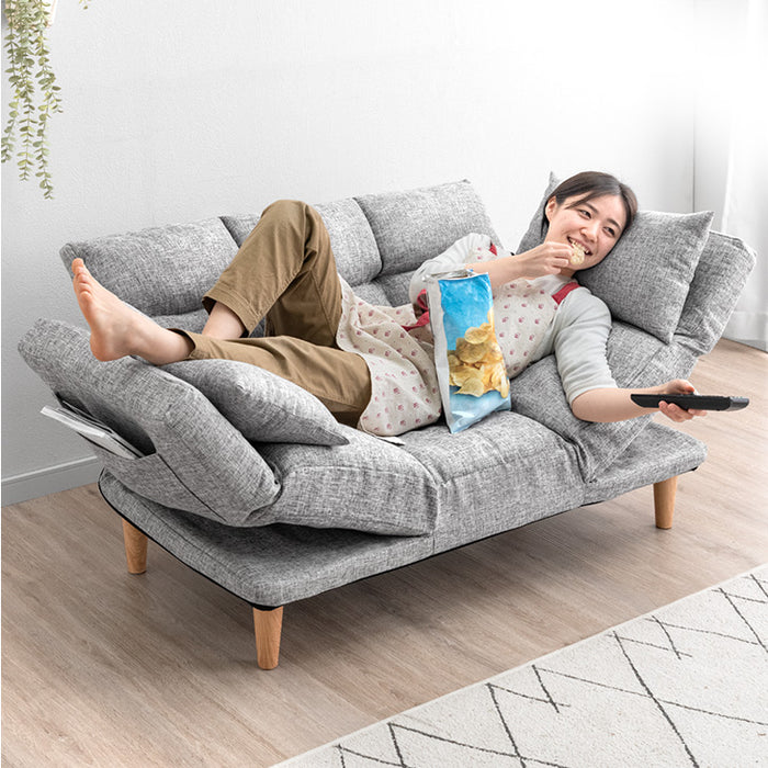 自在に寛ぐ ずぼらソファ 5点リクライニング 二人掛け コンパクト