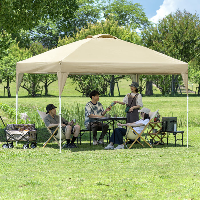 3×3m] ワンタッチタープテント サイドシート1枚付 風に強い UV 耐水