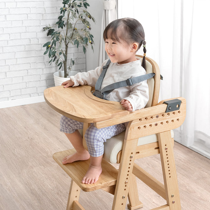 着脱式テーブル ベビーチェア 天然木 高さ調整 5点ベルト 立ち上がり