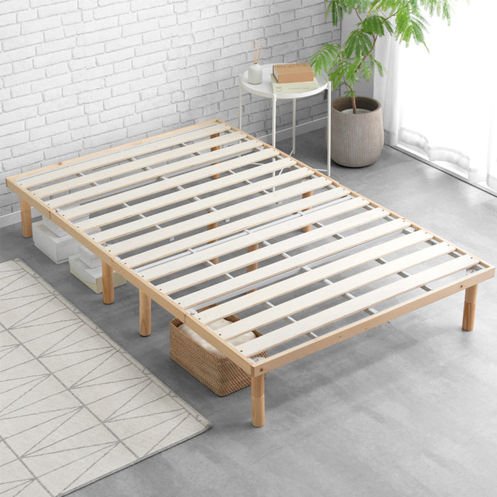セミダブル] 組み立て“超ラク” 折りたたみ すのこベッド 四つ折り 天然