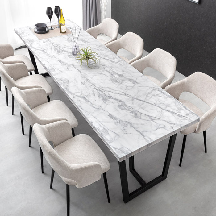 幅240cm］ダイニングテーブルセット 9点セット 8人掛け ストーン調