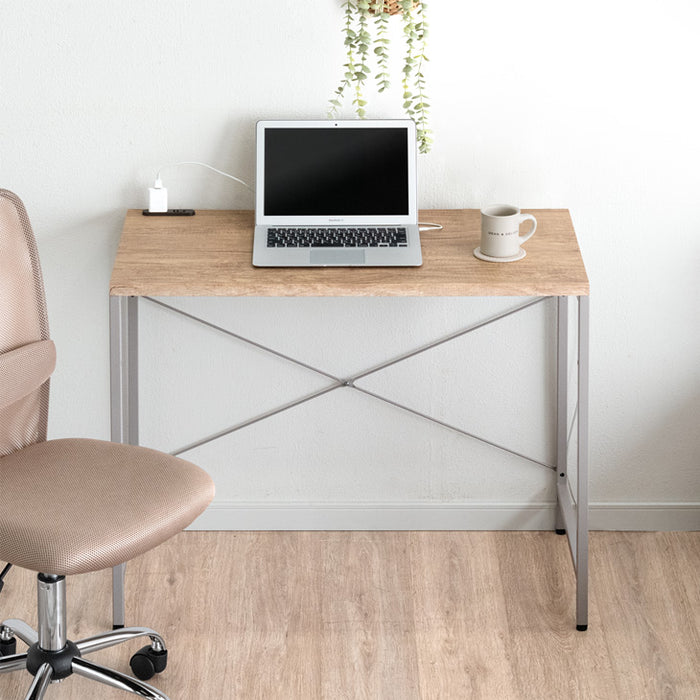 幅90］奥行45cm コンセント付き パソコンデスク 単品 PCデスク