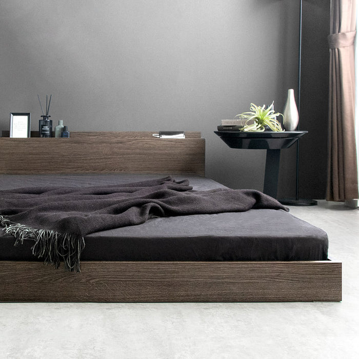 ダブル］ベッド フレーム 単品 木製 USB・2コンセント&スマホスタンド