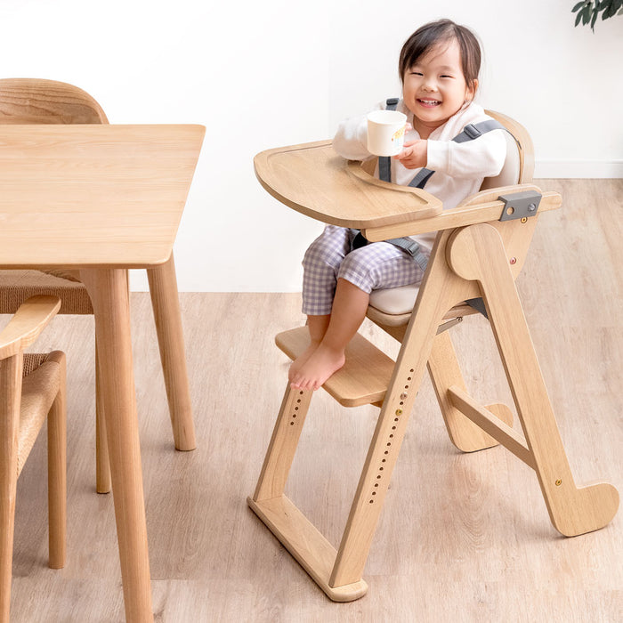 現役ママが考えた 折りたたみ ベビーチェア 天然木 テーブル
